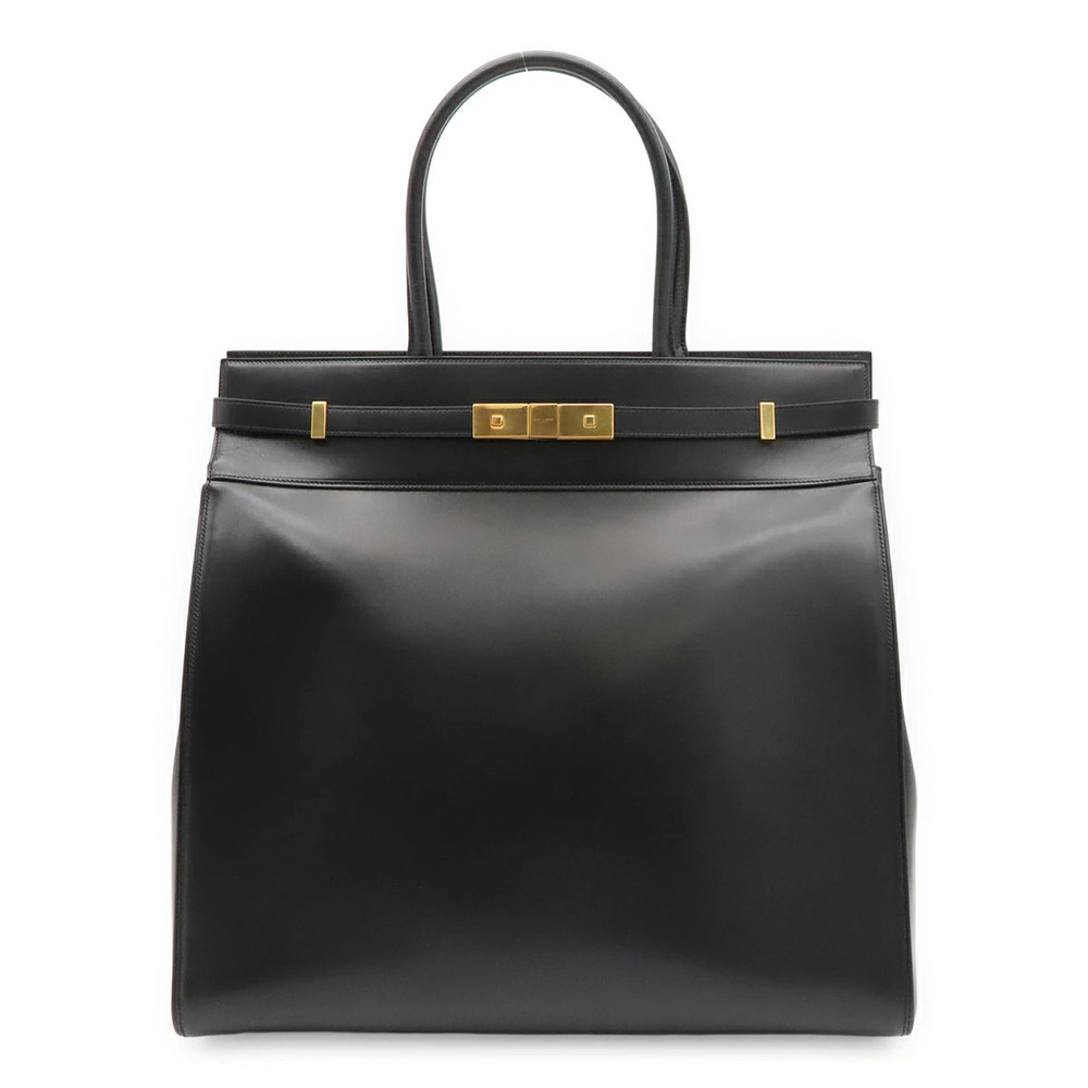 SAINT LAURENT PARIS YSL Yves Manhattan N Tote Bag Leather Black